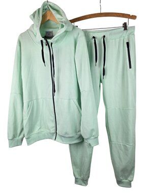 Riflessi Mens Hoodie & Jogger Pants XL Mint Green Jacket Sweatshirt Sweatsuit